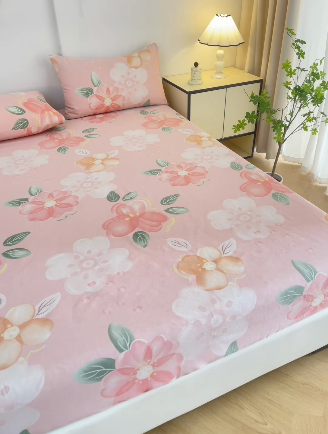 91家纺网 家纺一手货源 找家纺 棉乐町家居  2025新款原棉粗布床笠 面朝花海