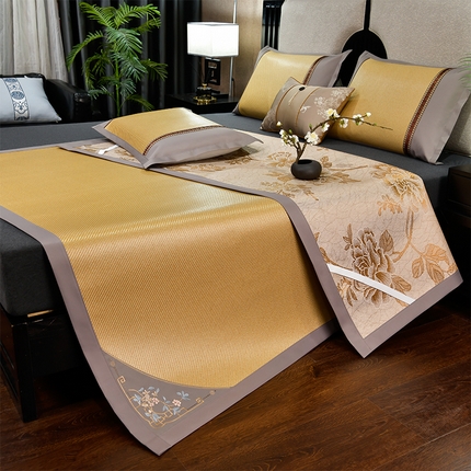 91家纺网 家纺一手货源 找家纺 （总）小牛席业 2025新款对角绣花-冰藤双面席凉席藤席冰藤席冰丝席竹席草席空调席乳胶席豆豆席