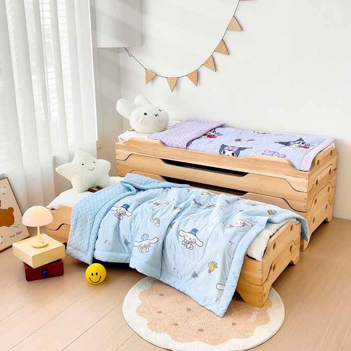 91家纺网 家纺一手货源 找家纺 御棉坊 2025新款A类三丽鸥凉感丝豆豆儿童夏被 彩虹玉桂狗