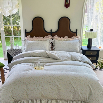 91家纺网 家纺一手货源 找家纺 （总）孑寐家纺 2025新款嵌绳款韩版床裙款四件套