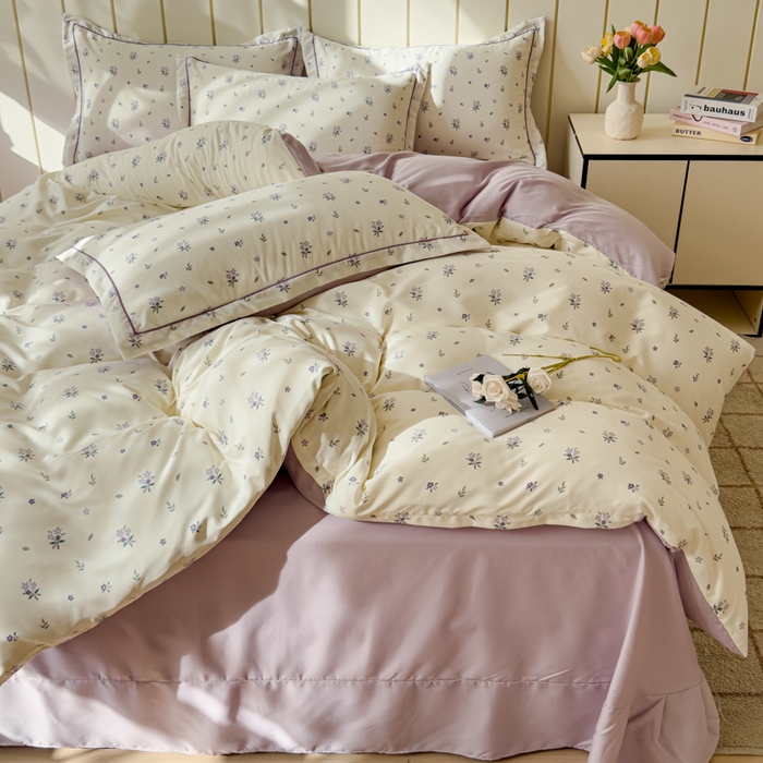 91家纺网 家纺一手货源 找家纺 可思家纺2025新款可思-简单款双层纱套件 紫韵