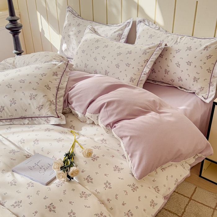 91家纺网 家纺一手货源 找家纺 可思家纺2025新款可思-简单款双层纱套件 紫曦