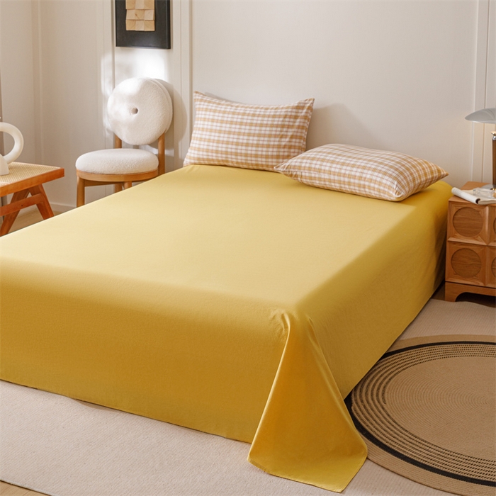 91家纺网 家纺一手货源 找家纺 恬思语家纺 2025新款全棉色织水洗棉棉花夏被  棉芷 黄