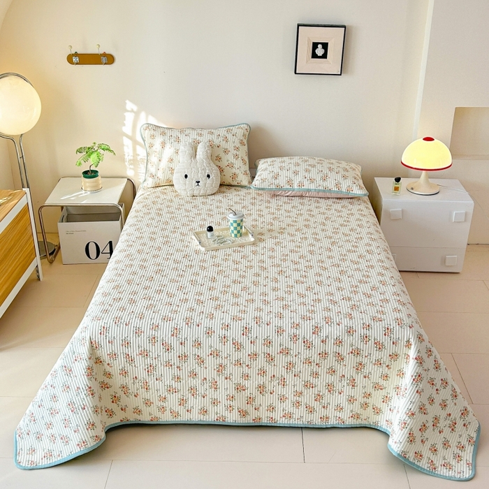 91家纺网 家纺一手货源 找家纺 恒尚居 2025新款全棉床盖床单小清新床垫床褥垫-跑量（四季款） 浪漫花海