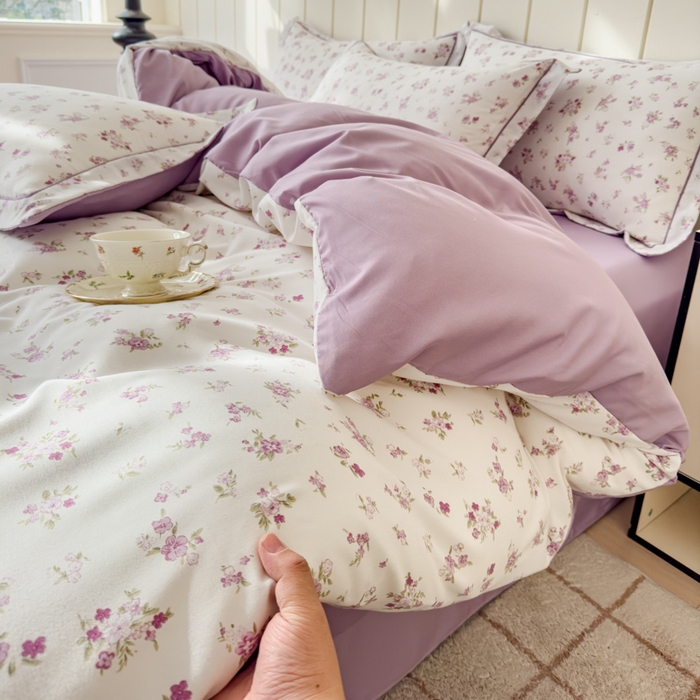 91家纺网 家纺一手货源 找家纺 可思家纺2025新款可思-简单款双层纱套件 花菀