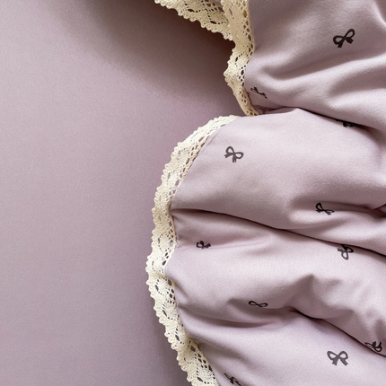 91家纺网 家纺一手货源 找家纺 （总）一比一家纺 2025新款韩版镂空花边针织双层纱四件套