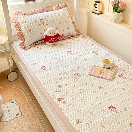 纽缦家纺 2025新款云感提花双层纱学生床垫 蜜糖之恋