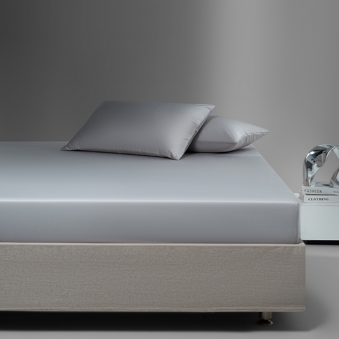 91家纺网 家纺一手货源 找家纺 蓝邻家纺 2025年新款全棉新疆长绒棉单品系列--床笠 浅灰