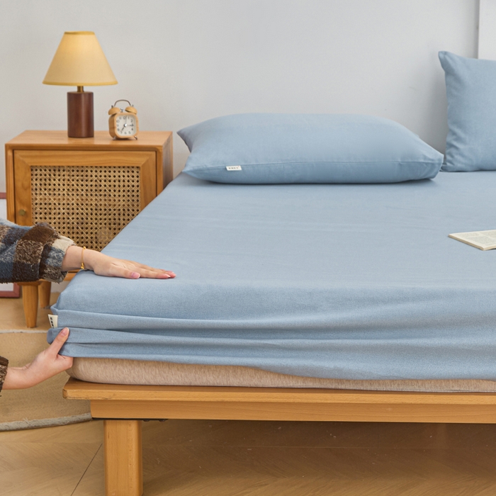 91家纺网 家纺一手货源 找家纺 棉乐町家居  2025新款原棉粗布床笠 偶遇