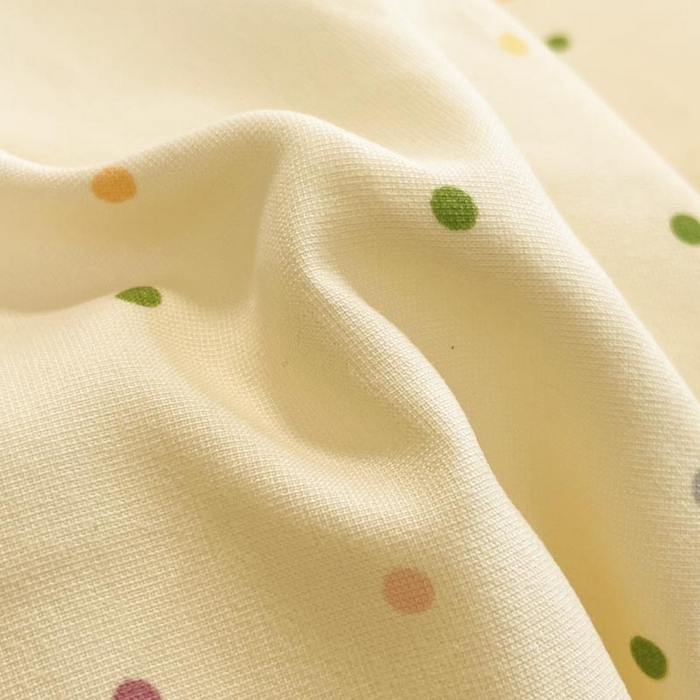 91家纺网 家纺一手货源 找家纺 新印象 2025新款有氧针织棉双层纱四件套点点