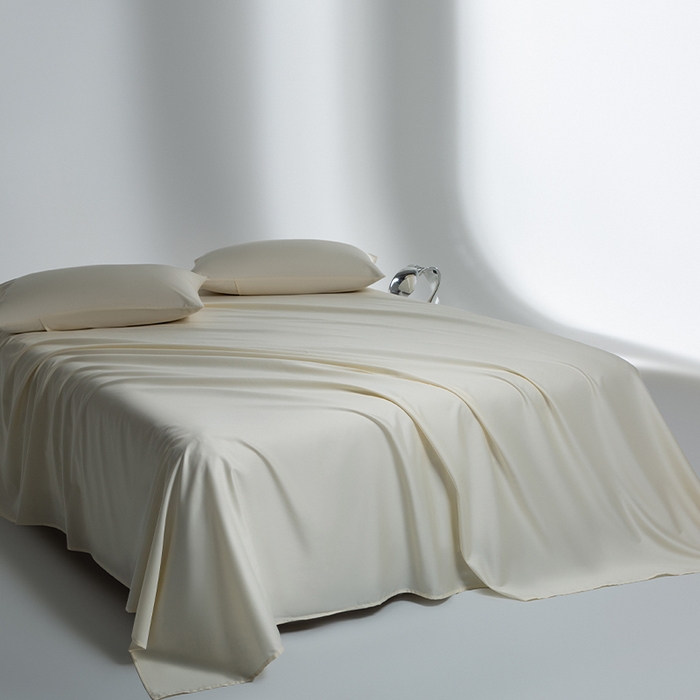 91家纺网 家纺一手货源 找家纺 蓝邻家纺 2025年新款全棉新疆长绒棉单品系列--床单 奶芋色