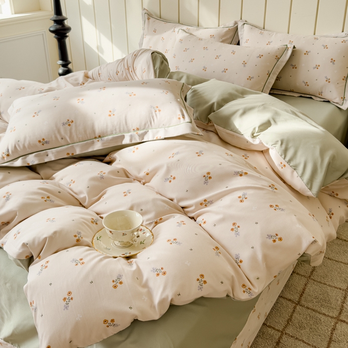 91家纺网 家纺一手货源 找家纺 可思家纺2025新款可思-简单款双层纱套件 铃兰花语