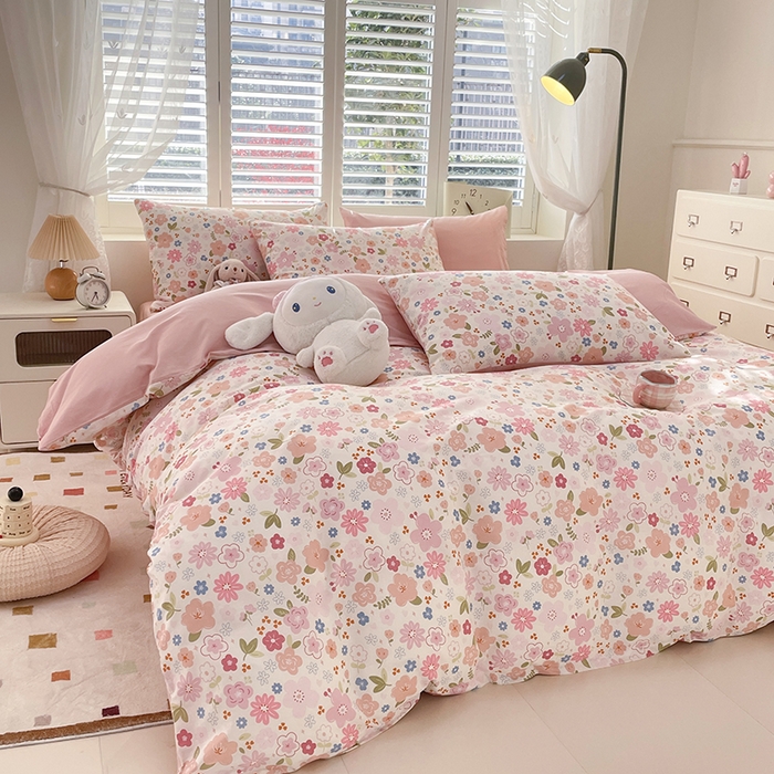 91家纺网 家纺一手货源 找家纺 丫丫家纺 2025全棉13070单床单床笠纯棉单品枕套床笠床单（有预缩尺寸 售后无忧 免费提供买家秀） 粉色浪漫