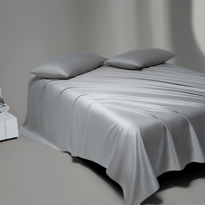 91家纺网 家纺一手货源 找家纺 蓝邻家纺 2025年新款全棉新疆长绒棉单品系列--床单 浅灰