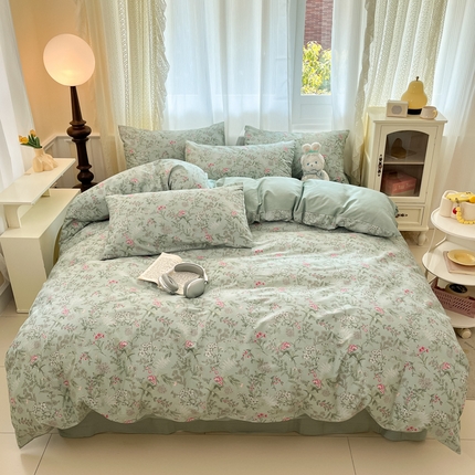 柠馨 2025新款13372全棉纯棉印花四件套-阿丽拉系列 烟雨