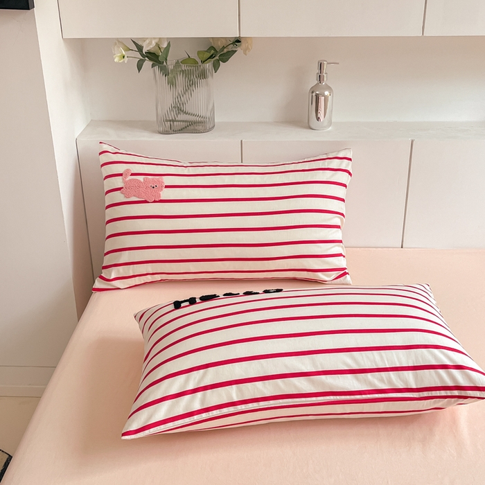 91家纺网 家纺一手货源 找家纺 寐居家纺 2025新款全棉13070毛巾绣四件套 HELLO猫