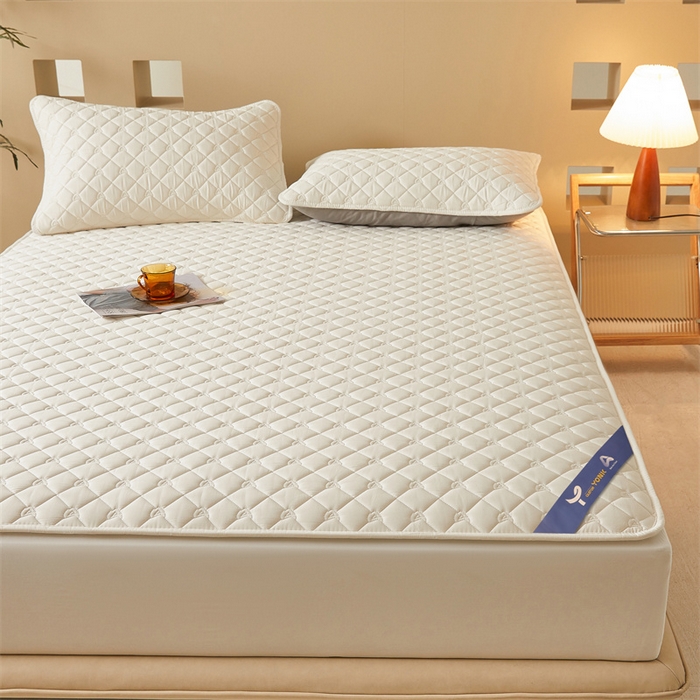 91家纺网 家纺一手货源 找家纺 布卢姆床垫 2025新款A类全棉castor优净丝洁净夹棉床笠--雅境系列 雅境-白