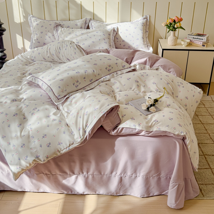 91家纺网 家纺一手货源 找家纺 可思家纺2025新款可思-简单款双层纱套件 花奈