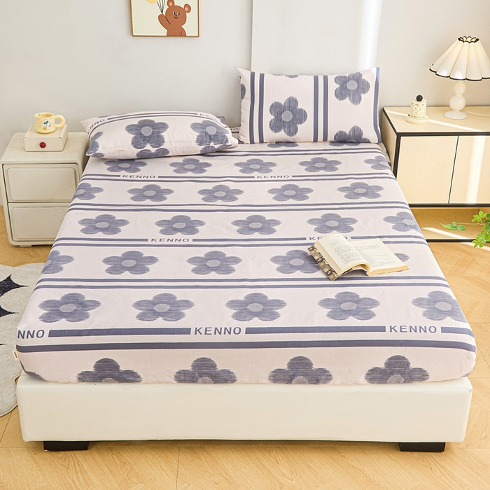 91家纺网 家纺一手货源 找家纺 棉乐町家居  2025新款原棉粗布床笠 水墨花