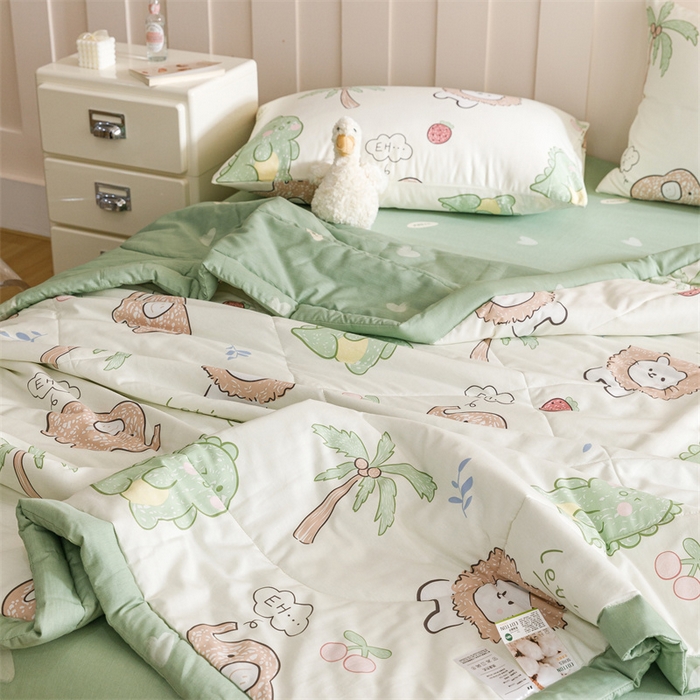 91家纺网 家纺一手货源 找家纺 恬思语家纺 2025新款全棉印花棉花夏被森岛精灵