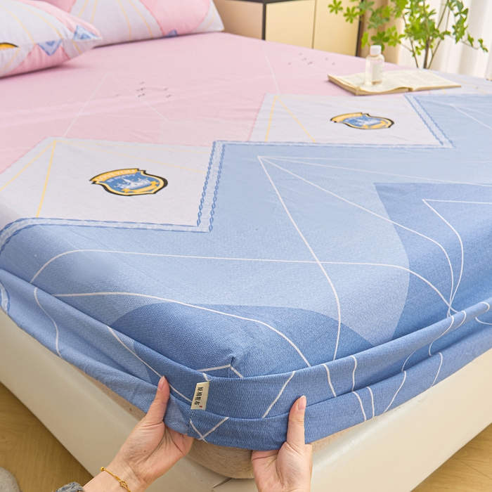 91家纺网 家纺一手货源 找家纺 棉乐町家居  2025新款原棉粗布床笠 思绪