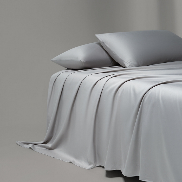 91家纺网 家纺一手货源 找家纺 蓝邻家纺 2025年新款全棉新疆长绒棉单品系列--床单 浅灰