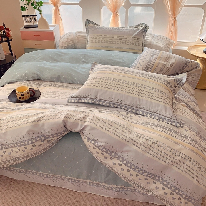 91家纺网 家纺一手货源 找家纺 奈萝家纺2025新款全棉 小号三件套 标准四件套 幸福里蓝