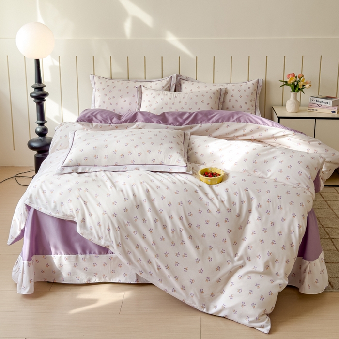 91家纺网 家纺一手货源 找家纺 可思家纺2025新款可思-简单款双层纱套件 花束