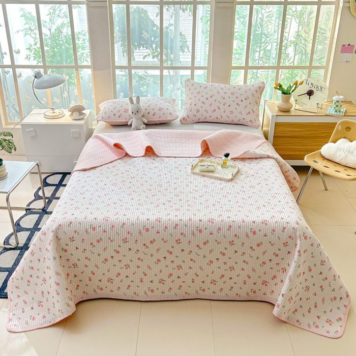 91家纺网 家纺一手货源 找家纺 恒尚居 2025新款全棉床盖床单小清新床垫床褥垫-跑量（四季款） 花语漫漫