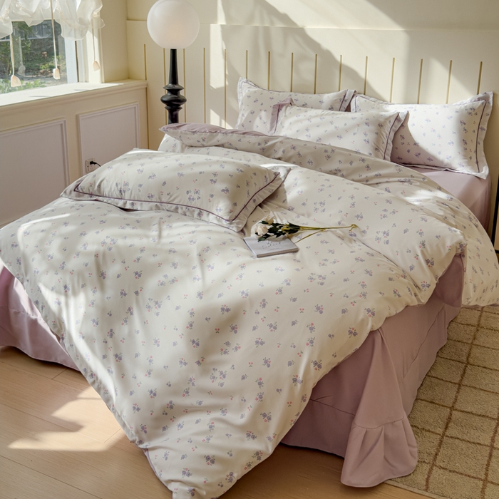 91家纺网 家纺一手货源 找家纺 可思家纺2025新款可思-简单款双层纱套件 花奈