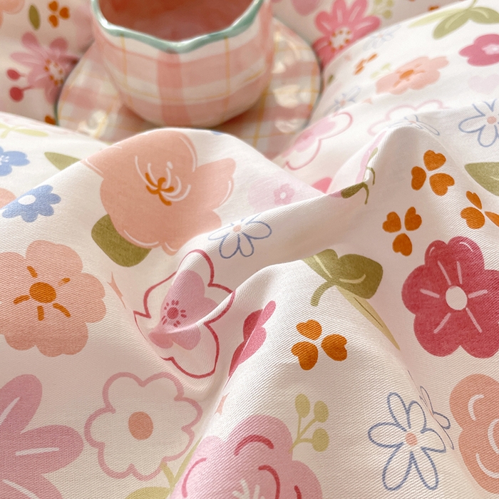 91家纺网 家纺一手货源 找家纺 丫丫家纺 2025全棉13070单床单床笠纯棉单品枕套床笠床单（有预缩尺寸 售后无忧 免费提供买家秀） 粉色浪漫