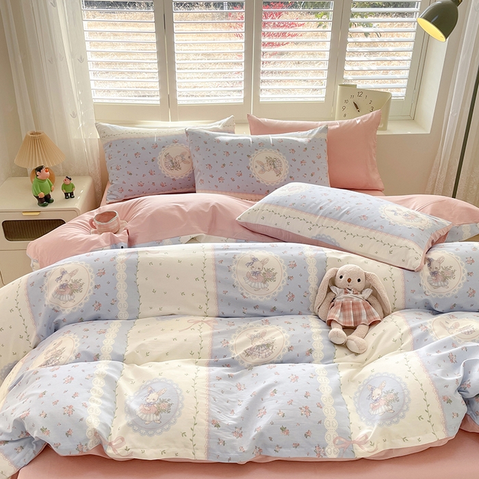 91家纺网 家纺一手货源 找家纺 丫丫家纺   2025全棉13070单被套印花小清新卡通碎花纯棉单品被套枕套（有预缩售后无忧 免费提供买家秀） 可爱丽丝