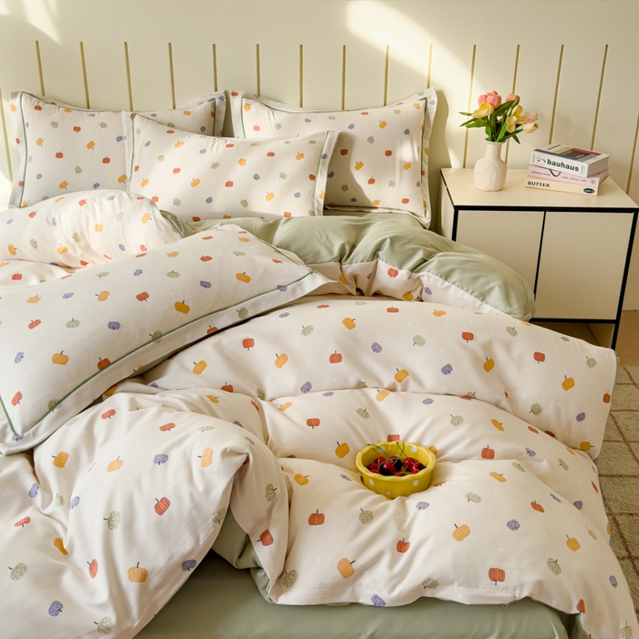 91家纺网 家纺一手货源 找家纺 可思家纺2025新款可思-简单款双层纱套件 小南瓜