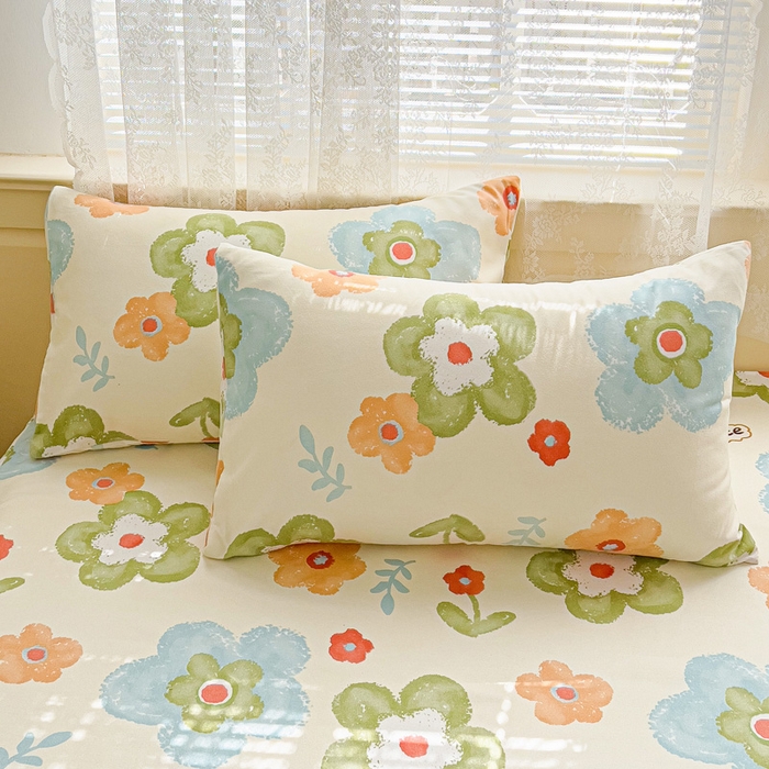 91家纺网 家纺一手货源 找家纺 极梦家纺（支持定制）  2025新款春秋130克加厚植物羊绒磨毛印花单床裙三件套 云朵泡芙