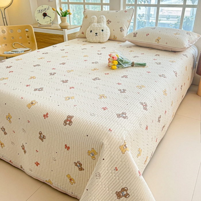 91家纺网 家纺一手货源 找家纺 恒尚居 2025新款全棉床盖床单小清新床垫床褥垫-跑量（四季款） 芭比熊