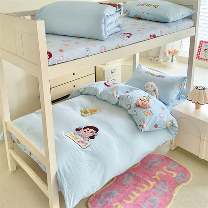 优贝 2025爆款学生季云朵棉水洗棉毛巾绣学生三件套四件套（提供买家绣）幸运女孩