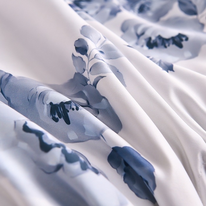 91家纺网 家纺一手货源 找家纺 千嘻汇2025新款水洗天丝真丝夏被四件套夏凉被空调被 花韵