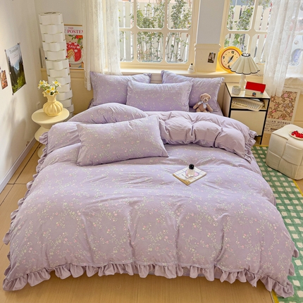 91家纺网 家纺一手货源 找家纺 纽缦家纺 2025新款纯棉斜纹床笠单品床笠 草莓兔粉