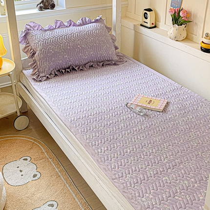 纽缦家纺 2025新款云感提花双层纱学生床垫 恋如青柠香