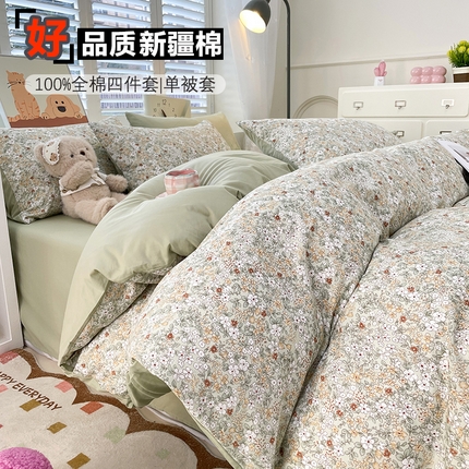 91家纺网 家纺一手货源 找家纺 （总）丫丫家纺  2025新款13070全棉喷气小清新印花单品套件系列-四件套