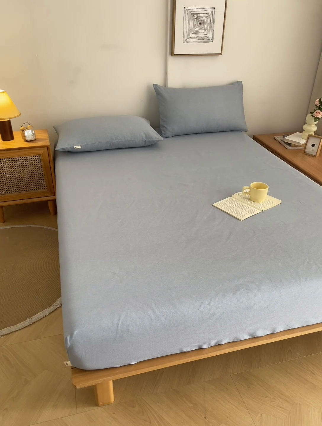 91家纺网 家纺一手货源 找家纺 棉乐町家居  2025新款原棉粗布床笠 偶遇