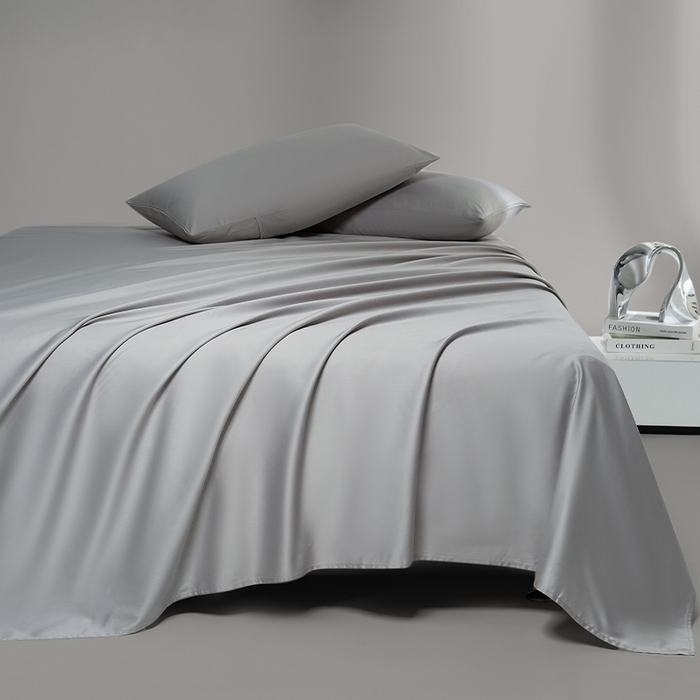 91家纺网 家纺一手货源 找家纺 蓝邻家纺 2025年新款全棉新疆长绒棉单品系列--床单 浅灰