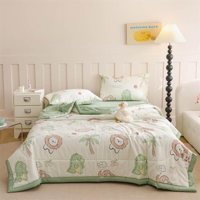 91家纺网 家纺一手货源 找家纺 恬思语家纺 2025新款全棉印花棉花夏被森岛精灵