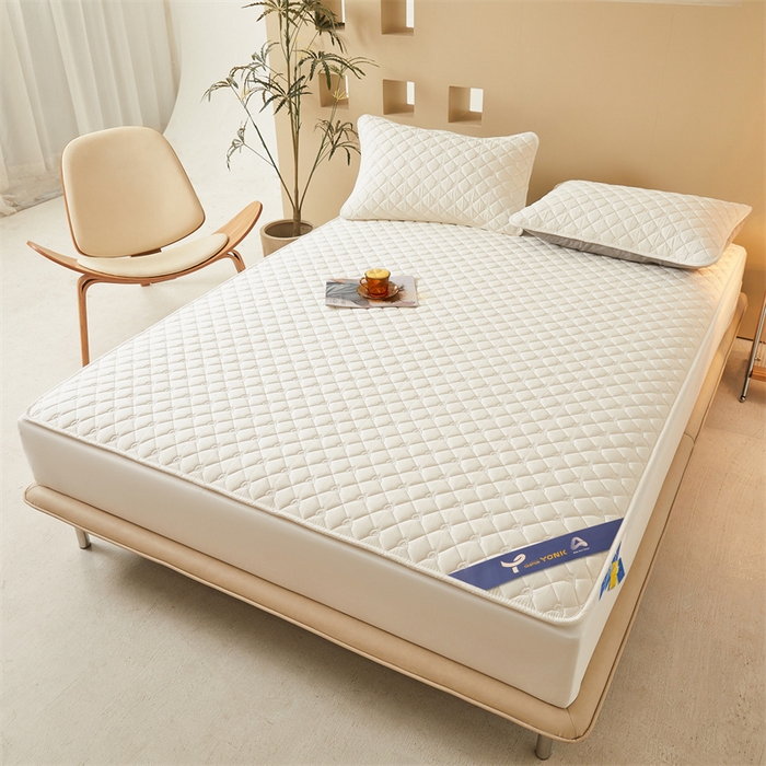 91家纺网 家纺一手货源 找家纺 布卢姆床垫 2025新款A类全棉castor优净丝洁净夹棉床笠--雅境系列 雅境-白