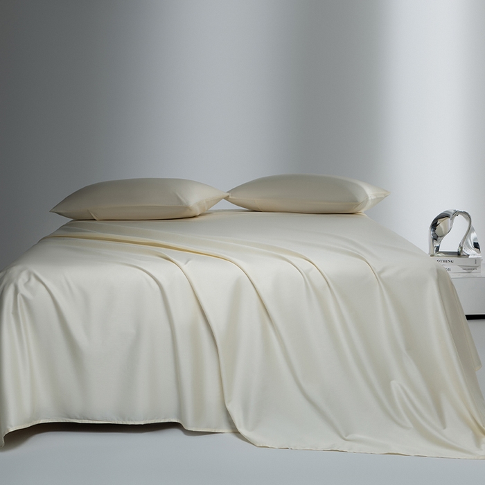 91家纺网 家纺一手货源 找家纺 蓝邻家纺 2025年新款全棉新疆长绒棉单品系列--床单 奶芋色