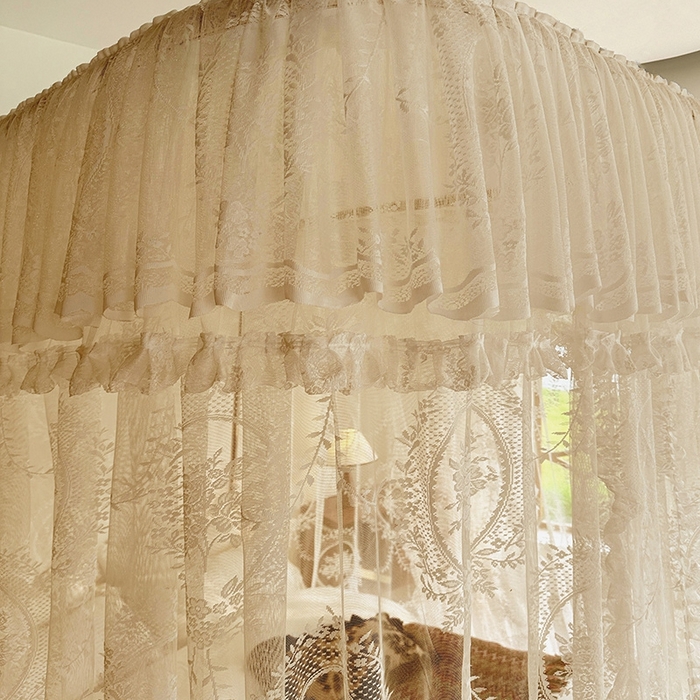 91家纺网 家纺一手货源 找家纺 都市缘蚊帐  2025新款303法式提花蕾丝蚊帐 303薇尔庄园-奶油玉