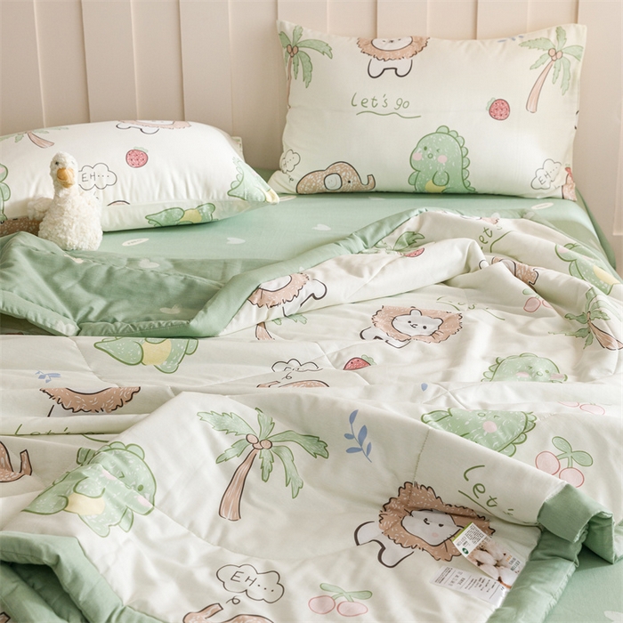 91家纺网 家纺一手货源 找家纺 恬思语家纺 2025新款全棉印花棉花夏被森岛精灵