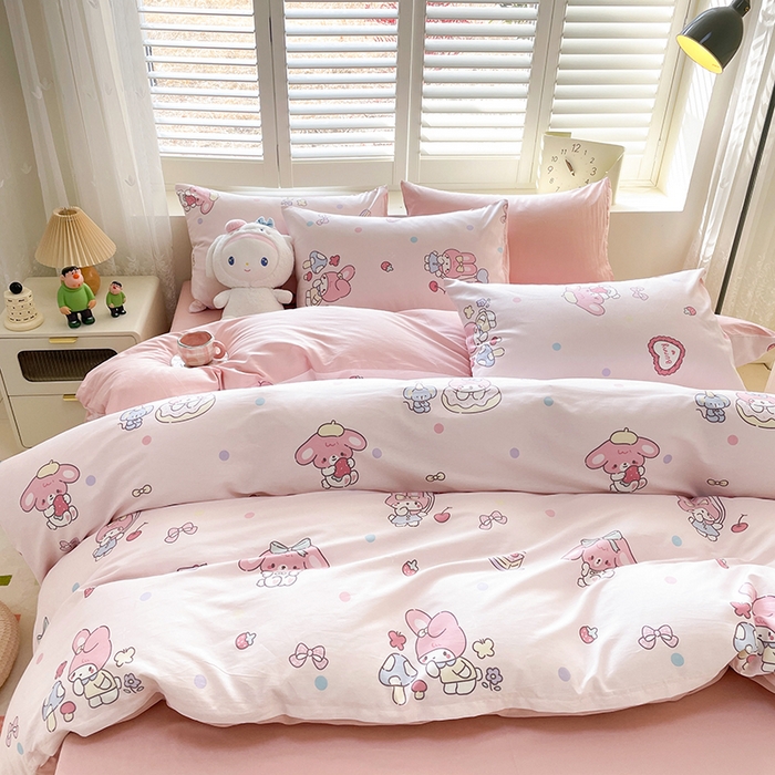 91家纺网 家纺一手货源 找家纺 丫丫家纺   2025全棉13070单被套印花小清新卡通碎花纯棉单品被套枕套（有预缩售后无忧 免费提供买家秀） 美乐乐蒂