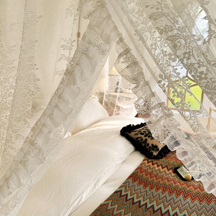 91家纺网 家纺一手货源 找家纺 都市缘蚊帐  2025新款303法式提花蕾丝蚊帐 303玫瑰庄园-奶油白