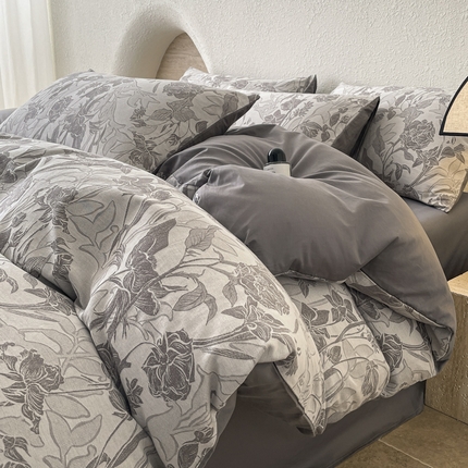 91家纺网 家纺一手货源 找家纺 （总）琪格格纺织 2025新款纯棉双层纱色织全棉提花四件套